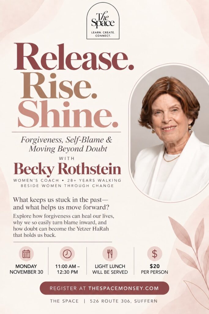 Release. Rise. Shine. with Becky Rothstein — Monday November 30, 11:00 AM–12:30 PM, $20, light lunch served